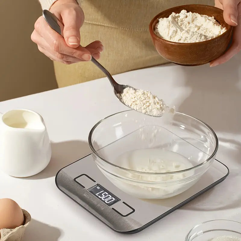 Balança de cozinha profissional digital de alta precisão em aço inoxidável